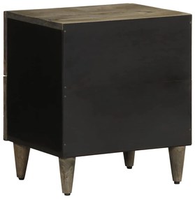Κομοδίνα 2 τεμάχια ανοιχτό γκρι 40x33x46 cm μασίφ ξύλο Mango - Γκρι