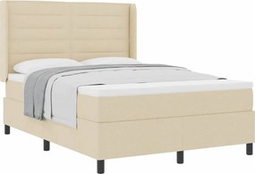 vidaXL Κρεβάτι με ελατήρια με στρώμα Κρεμ 200 x 140 cm ύφασμα