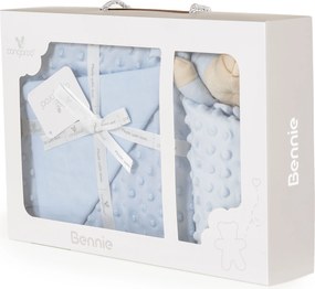 Blanket 75/100 cm with toy Bennie blue