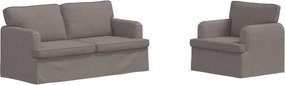 vidaXL Καναπές 140cm 2 pcs Taupe Μέταλλο