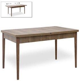 Τραπέζι Bruno  επεκτεινόμενο από MDF/ ξύλο χρώμα ανοιχτό καρυδί 130/168x80x