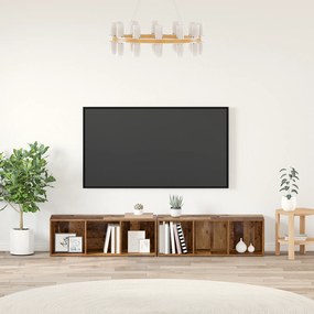 vidaXL Σετ επίπλου τηλεόρασης 2 pcs Παλιό Ξύλο 37 x 35 x 107 εκ