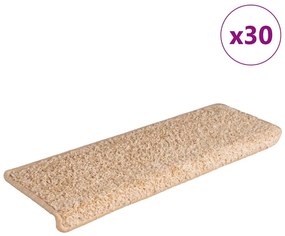 Πατάκια Σκαλιών 30 τεμ. Χρυσά Ορθογώνια Άκρα 65x21x4 εκ.