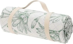 Κουβέρτα πικ νικ πράσινα λουλούδια 150x200εκ.