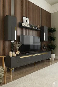 Stewehome Σετ μοντέρνας σύνθεσης τηλεόρασης με ράφι 180x30x41 cm