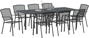 vidaXL Σέτ φαγητού για κήπο 9 pcs Ανθρακί Ατσάλι