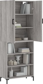 vidaXL Ντουλάπι Γκρι Sonoma 69,5 x 34 x 180 εκ. Επεξεργασμένο Ξύλο