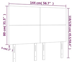 vidaXL Κεφαλάρι Κρεβατιού LED Μαύρο 144x5x118/128 εκ