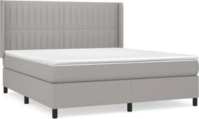 vidaXL Κρεβάτι Boxspring με Στρώμα Αν. Πράσινο 160x200εκ Υφασμάτινο