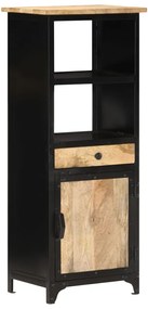 Ντουλάπι με Συρτάρι/Ράφια 45x32x110 εκ. Μασίφ Ξύλο Μάνγκο - Μαύρο