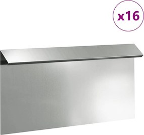 vidaXL Φράκτης σαλιγκαριών 16 pcs 50 x 3,5 x 25 εκ Ασημί