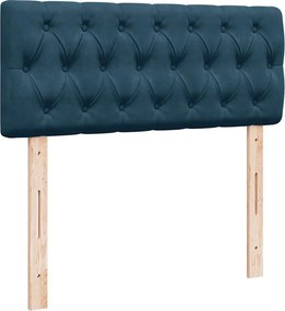 vidaXL Κρεβάτι Boxspring με Στρώμα Μπλε 120x190 εκ. Βελούδινο