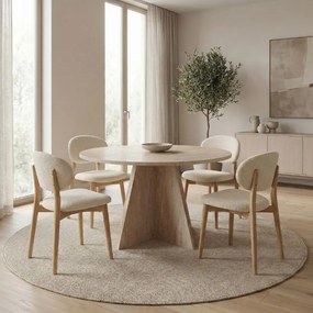 Τραπέζι Virela Megapap χρώμα travertine Ø120x75εκ.