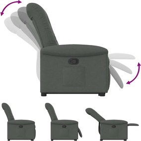 vidaXL Πολυθρόνα Ανακλινόμενη με Ανύψωση Σκούρο Γκρι Υφασμάτινη