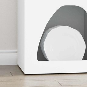 vidaXL Πλαϊνό γραφείο Λευκό 40 x 35 x 100.5 εκ Επεξεργασμένο ξύλο