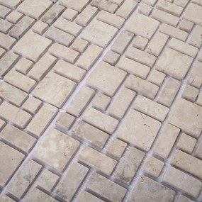 vidaXL Πλακίδια Μωσαϊκού Κρεμ 30 x 30 cm Μάρμαρο