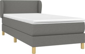 vidaXL Κρεβάτι Boxspring με Στρώμα Σκούρο Γκρι 80x200 εκ. Υφασμάτινο
