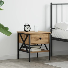 vidaXL Κομοδίνο μασίφ δρυός 40x42x45 εκ. επεξεργασμένου ξύλου