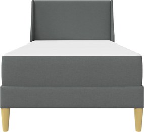 vidaXL Σκελετός κρεβατιού με στρώμα Γκρι 90 x 190 cm Πολυεστέρας