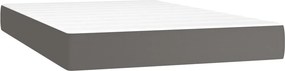 vidaXL Κρεβάτι Boxspring με Στρώμα Γκρι 120x200εκ. από Συνθετικό Δέρμα
