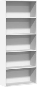 vidaXL Βιβλιοθήκη με 5 Ράφια Λευκή 80x30x189 εκ. Επεξεργασμένο Ξύλο