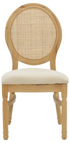 Καρέκλα Canco pakoworld φυσικό rubberwood-φυσικό rattan 50x55x98εκ - 263-000032