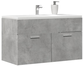vidaXL Ντουλάπι Μπάνιου Γκρι Σκυροδέματος 90x38,5x46 εκ. Επεξ. Ξύλο