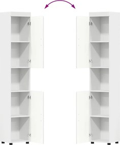 vidaXL Σετ Επίπλων Μπάνιου TULUM 3 τμχ. Λευκό 60 x 34 x 63 εκ