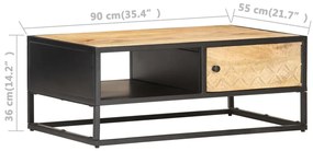 vidaXL Τραπεζάκι Σαλονιού με Σκαλιστή Πόρτα 90x55x36 εκ. Ξύλο Μάνγκο