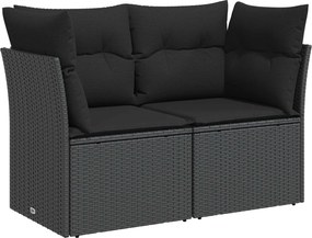 vidaXL Σετ Καναπέ 6 τμχ. Μαύρο 55 x 55 x 37 cm Πολυ-ρακί και Χάλυβας