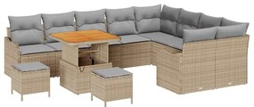 vidaXL Σετ Καναπέ Κήπου 12 pcs Μπεζ, Ανοιχτό Γκρι 80 x 80 x 71 cm