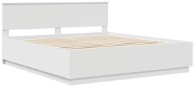 vidaXL Σκελετός Κρεβατιού Λευκό 200 x 200 cm Επεξεργασμένο ξύλο