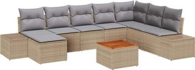 vidaXL Σετ Καναπέ Κήπου 9 pcs μπεζ και ανοιχτό γκρι