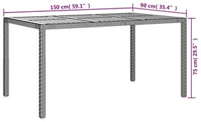 ΤΡΑΠΕΖΙ ΚΗΠΟΥ ΜΑΥΡΟ 150X90X75 ΕΚ. ΣΥΝΘΕΤΙΚΟ ΡΑΤΑΝ/ΞΥΛΟ ΑΚΑΚΙΑΣ 316720