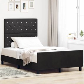 vidaXL Σκελετός Κρεβατιού με κεφαλάρι Μαύρο 120 x 190 cm Βελούδο