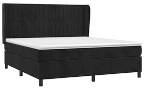 vidaXL Κρεβάτι Boxspring με Στρώμα Μαύρο 160x200 εκ. Βελούδινο