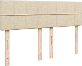 vidaXL Κρεβάτι Boxspring με Στρώμα Κρεμ 140x190 εκ. Υφασμάτινο