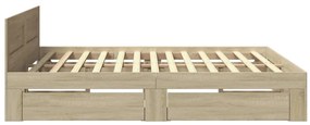 vidaXL Πλαίσιο Κρεβατιού με Κεφαλάρι Sonoma Δρυς 180x200εκ. Επεξ. Ξύλο