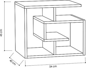 Βοηθητικό τραπεζάκι Labirent Megapap χρώμα ανθρακί 54x40x45εκ.