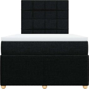 vidaXL Κρεβάτι Boxspring με Στρώμα Μαύρο 120x190 εκ. Υφασμάτινο