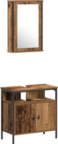 vidaXL Σετ Επίπλων Μπάνιου 4 τμχ. Παλιό Ξύλο 33 x 33 x 185,5 εκ