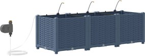 vidaXL Γλάστρα Κήπου 3 τμχ. Γκρι 120 x 40 x 37,5 cm PP