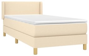 ΚΡΕΒΑΤΙ BOXSPRING ΜΕ ΣΤΡΩΜΑ ΚΡΕΜ 90X190 ΕΚ.ΥΦΑΣΜΑΤΙΝΟ 3130078