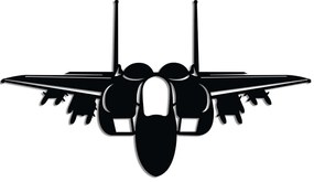Διακοσμητικό Τοίχου F-15 EX 891TNL3448 60x34cm Black Wallity Μέταλλο