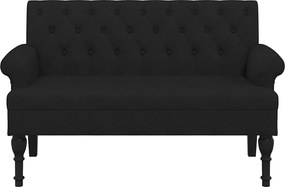 vidaXL Πάγκος με Πλάτη Μαύρο 120x62x75,5 εκ. Ύφασμα