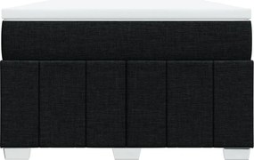 vidaXL Κρεβάτι Boxspring με Στρώμα Μαύρο 120x200 εκ. Υφασμάτινο