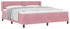 vidaXL Κρεβάτι Box Spring με στρώμα ροζ 180x200 εκ. Βελούδο