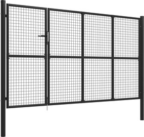 vidaXL Πόρτα Κήπου Ανθρακί 350x175 εκ. από Ατσάλι