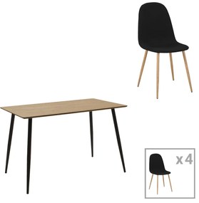 Τραπεζαρία Cuba-Bella pakoworld σετ 5τεμ mdf σε sonoma-ανθρακί απόχρωση 120x70x76cm