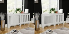 vidaXL Καλύμματα Καλοριφέρ 2 τεμ. Λευκά 172 εκ. από Επεξεργασμένο Ξύλο